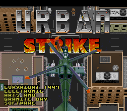 Urban Strike (Europe) Title Screen